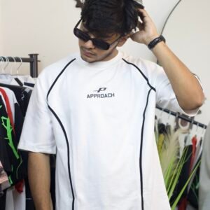 APPROACH drop shoulder white t-shirt
