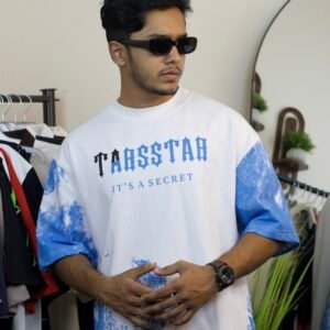 TrapStar It's A Secret white & blue oversized tee