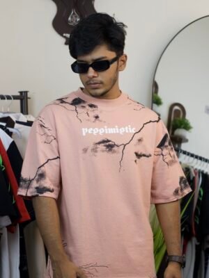 Pessimistic drop shoulder baby pink t-shirt