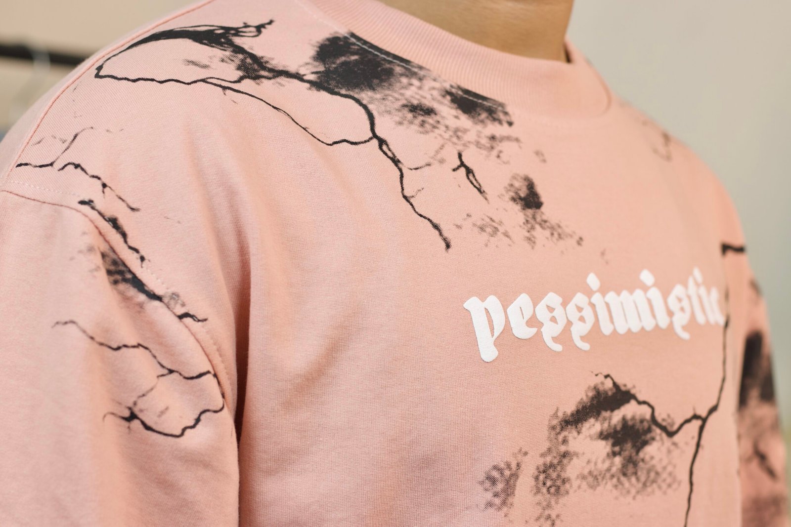 Pessimistic drop shoulder baby pink t-shirt - Image 2