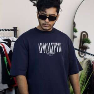 Blue Apocalyptic Drop Shoulder T-shirt - M