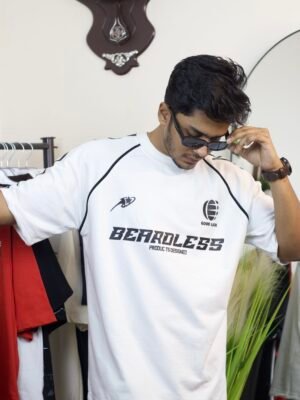 BEARDLESS white drop shoulder t-shirt