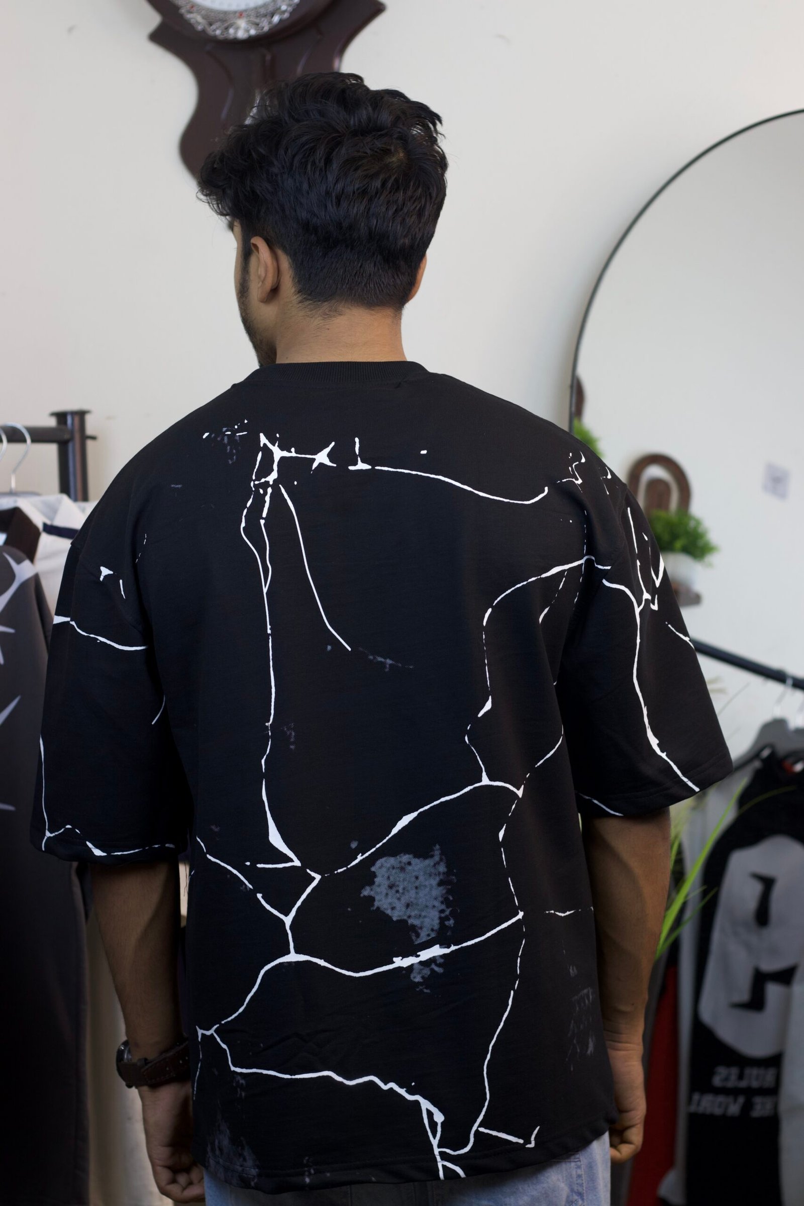 Unreal Portraits drop shoulder black t-shirt - Image 2