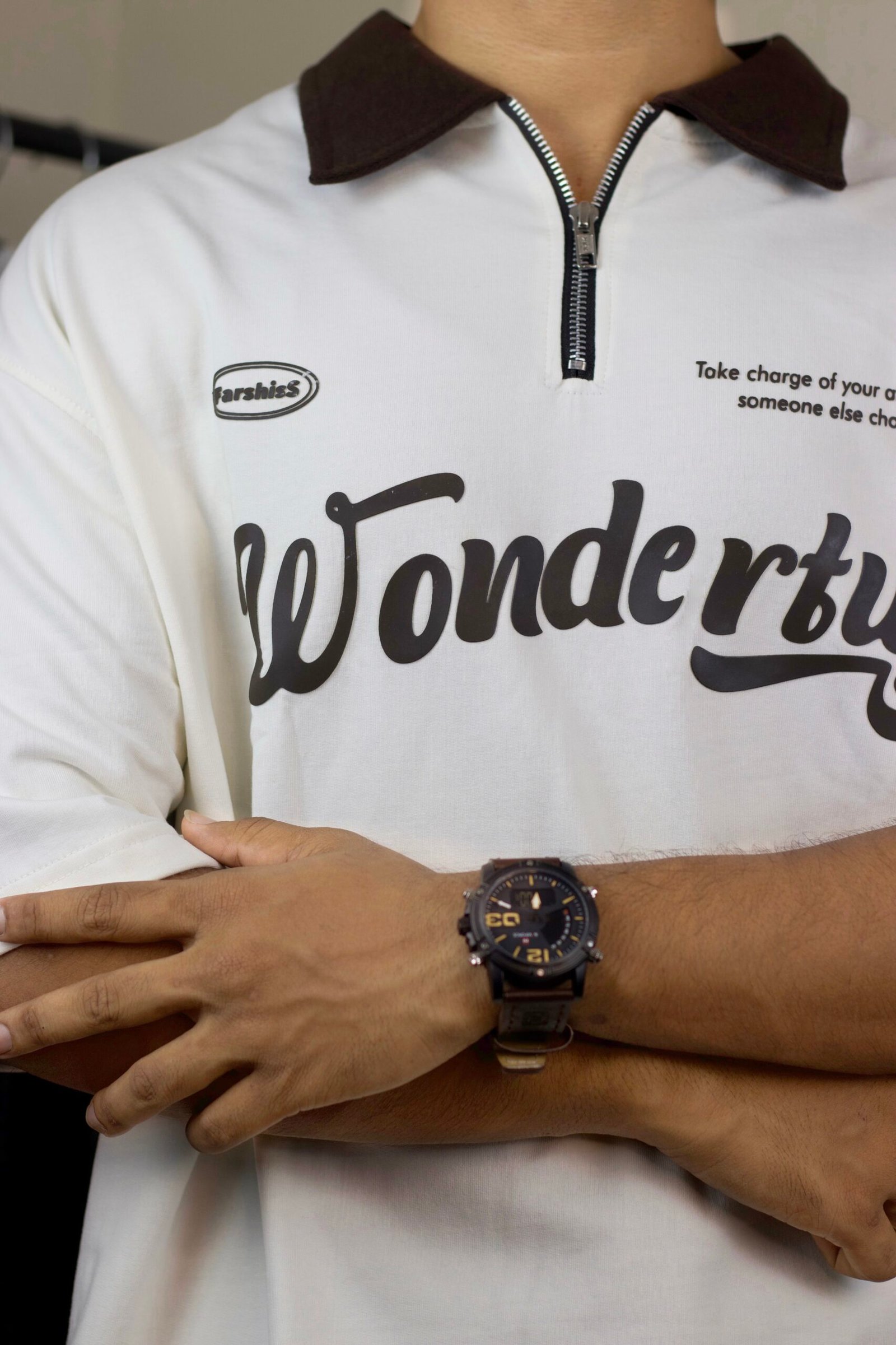 Oversized off white polo shirt - Image 2