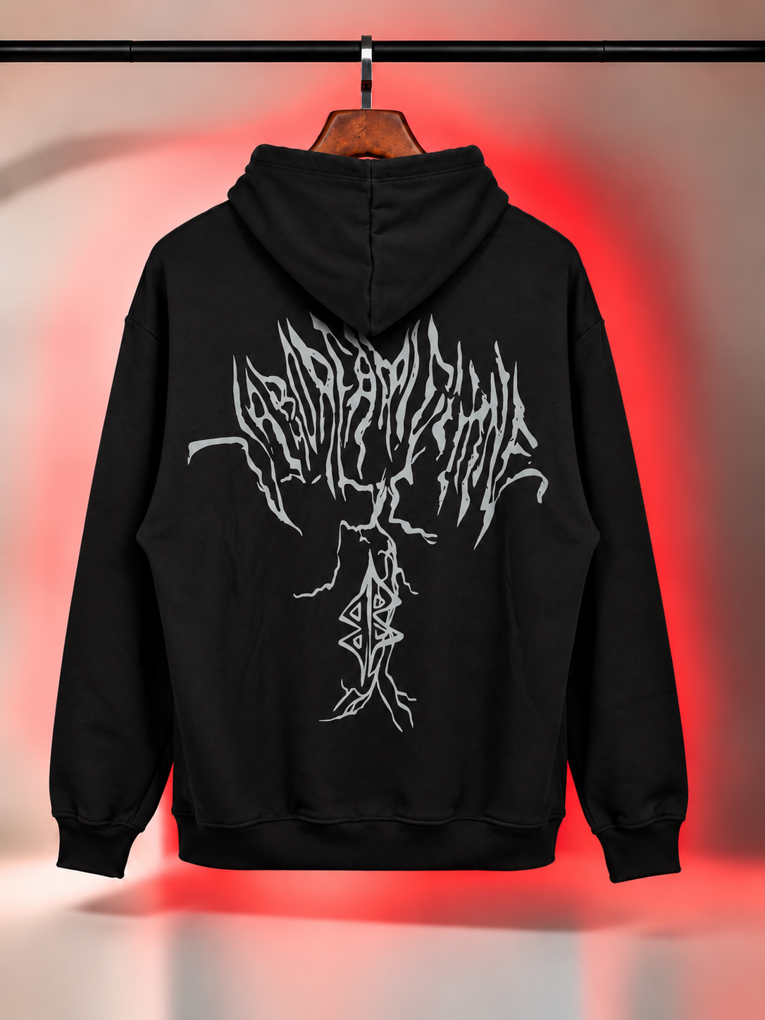 Black color over size Hoodie - Image 2
