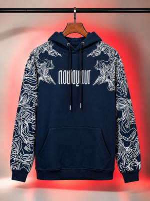 Dark blue color over size Hoodie