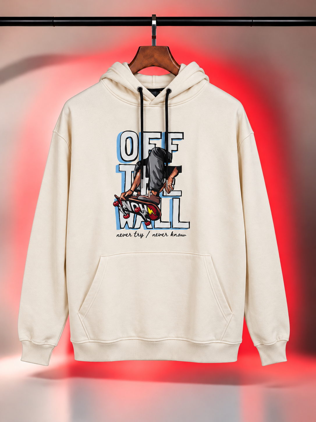 Off white color over size Hoodie
