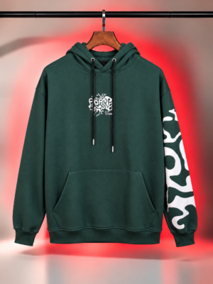 Bottle green color over size Hoodie