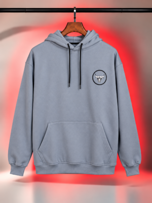 Ash grey color over size Hoodie